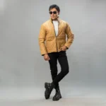 کت چرم مردانه 4030 کرم سارزی - Image 5
