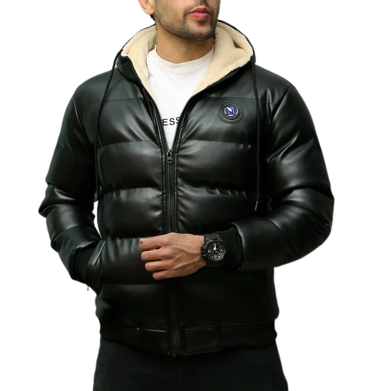7f95f5613f258be834a31032703e4fa451af6026_1763657855.webp کاپشن مردانه پفی چرم کشی - Image 1