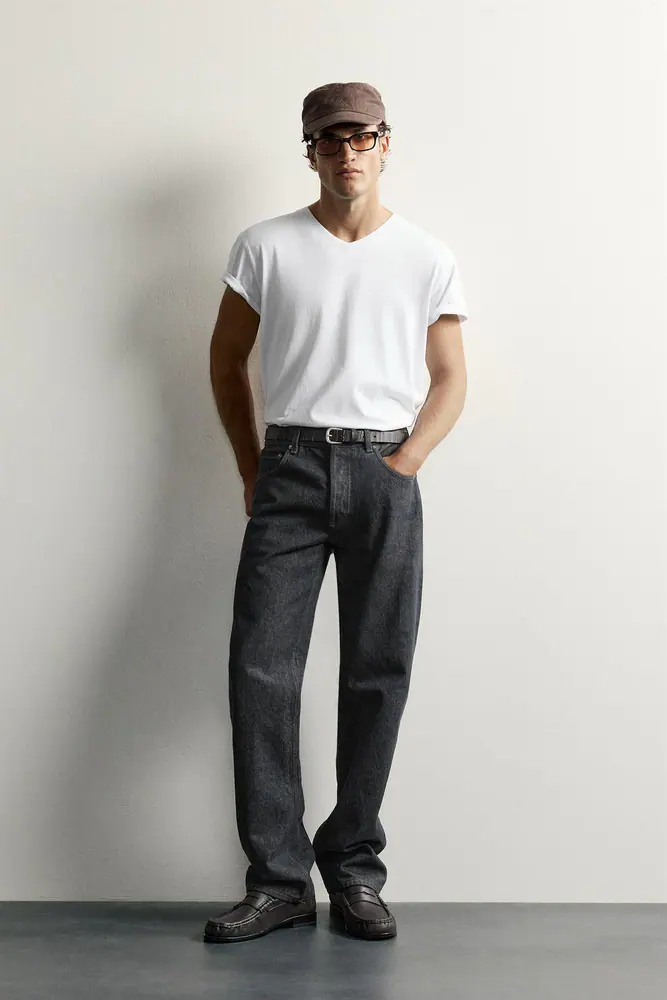 شلوار جین زارا مردانه مدل LOW RISE STRAIGHT LEG JEANS کد