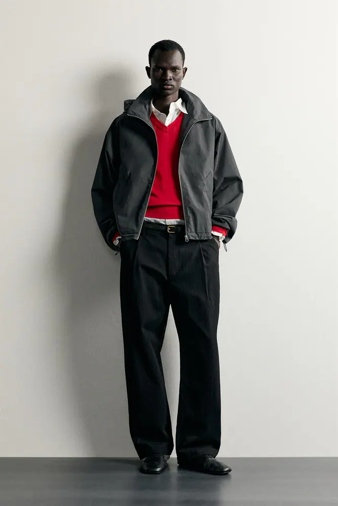 شلوار زارا مردانه مدل RELAXED FIT PLEATED CHINO TROUSERS کد 04048355