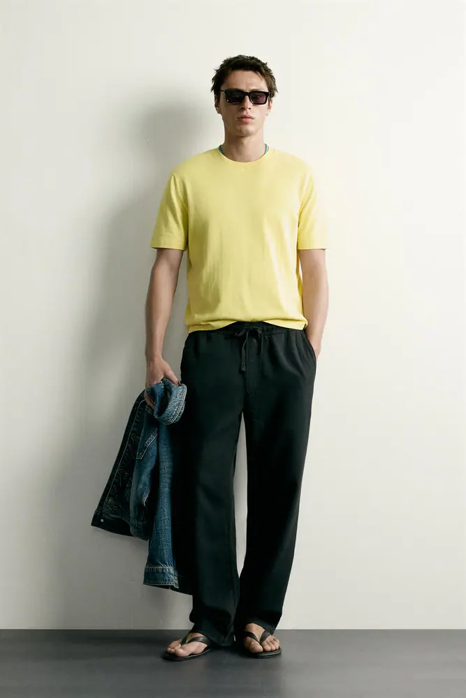 شلوار زارا مردانه مدل TEXTURED RELAXED FIT TROUSERS کد
