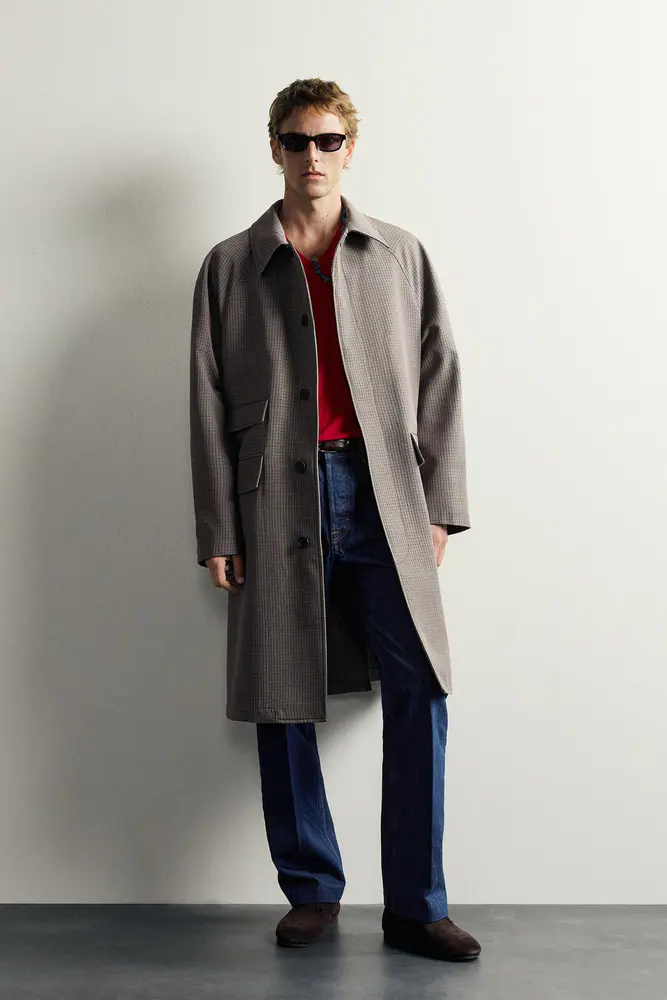 پالتو و ترنچ زارا مردانه مدل AARON LEVINE X ZARA CHECK TRENCH COAT کد