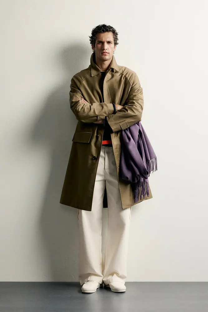 پالتو و ترنچ زارا مردانه مدل REGULAR FIT COTTON TRENCH COAT کد