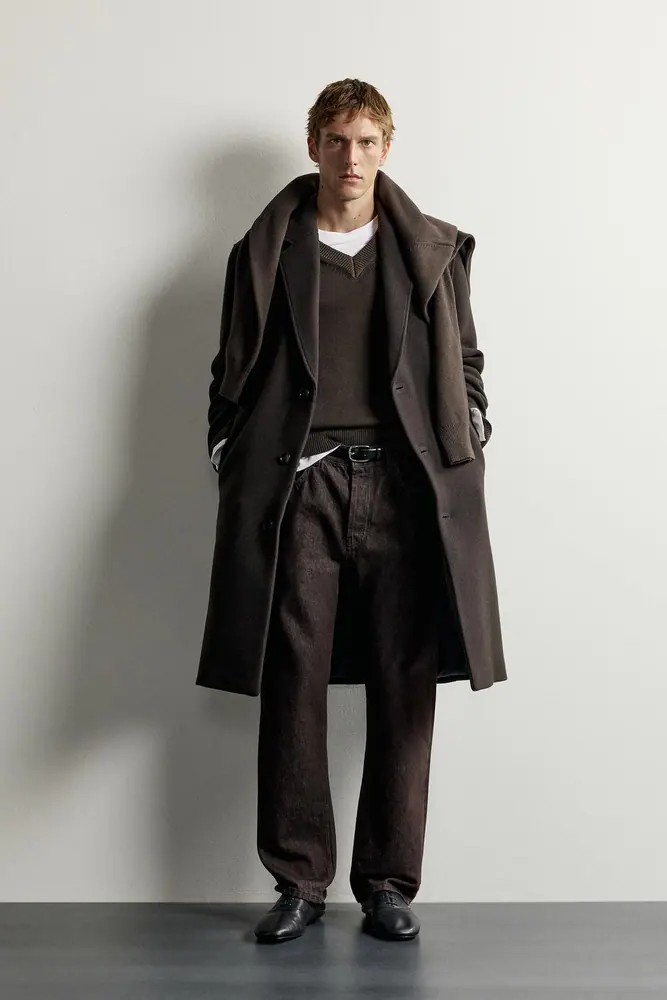 پالتو و ترنچ زارا مردانه مدل RELAXED FIT WOOL BLEND COAT کد