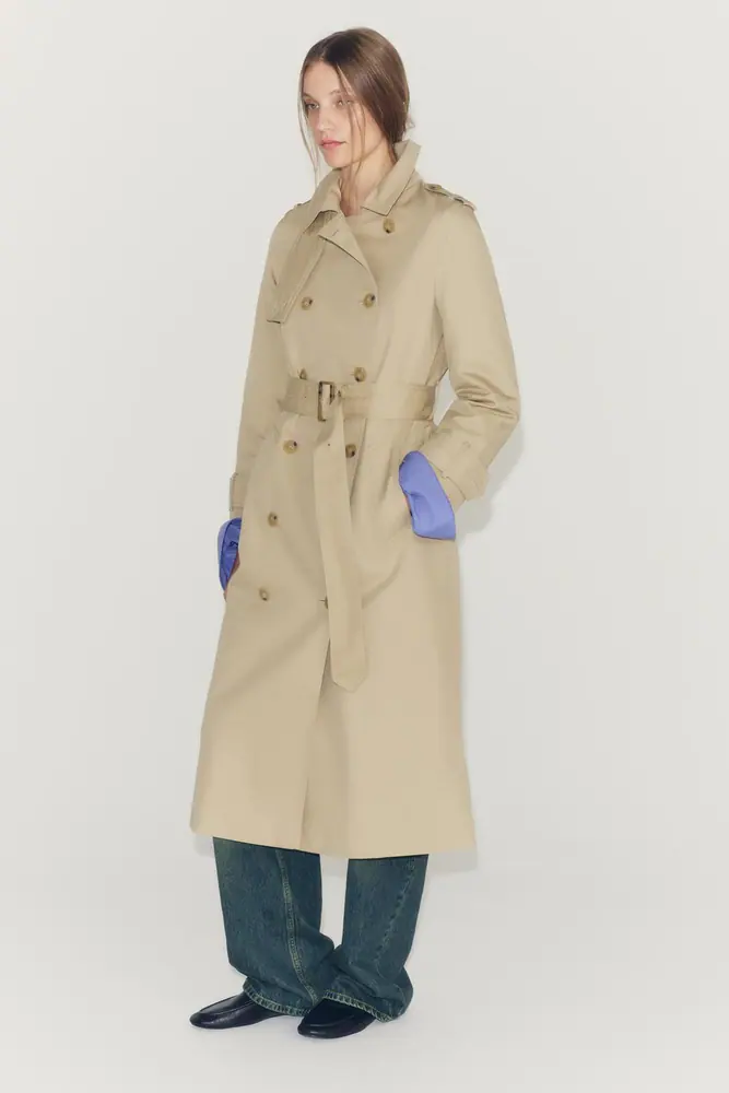 پالتو و ترنچ زارا زنانه مدل ZW COLLECTION WATER REPELLENT TRENCH COAT WITH BELT کد 00518241