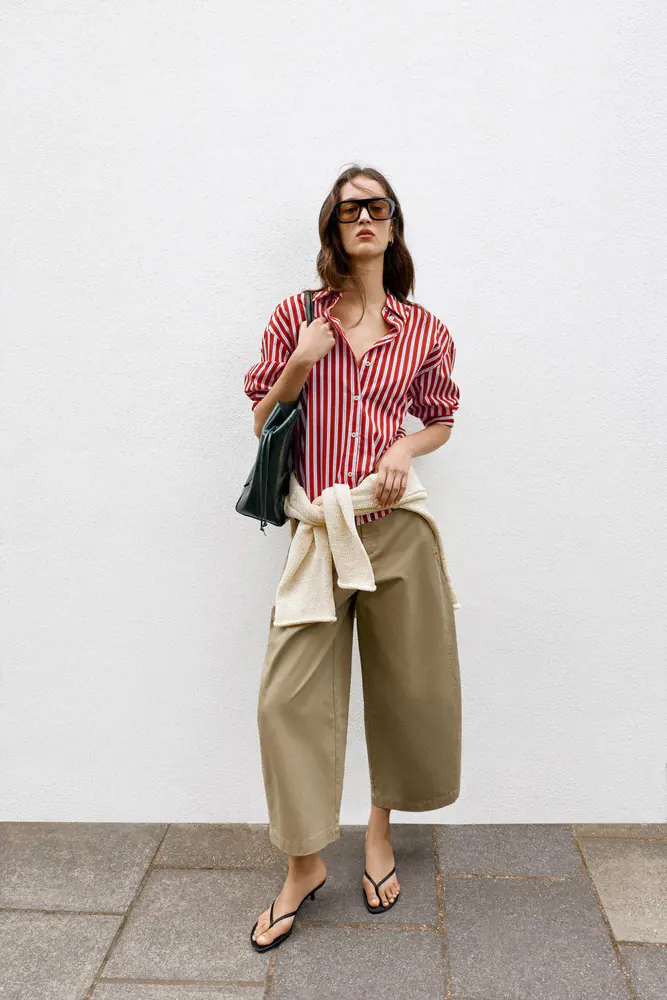 پیراهن و بلوز زارا زنانه مدل STRIPED SHIRT کد