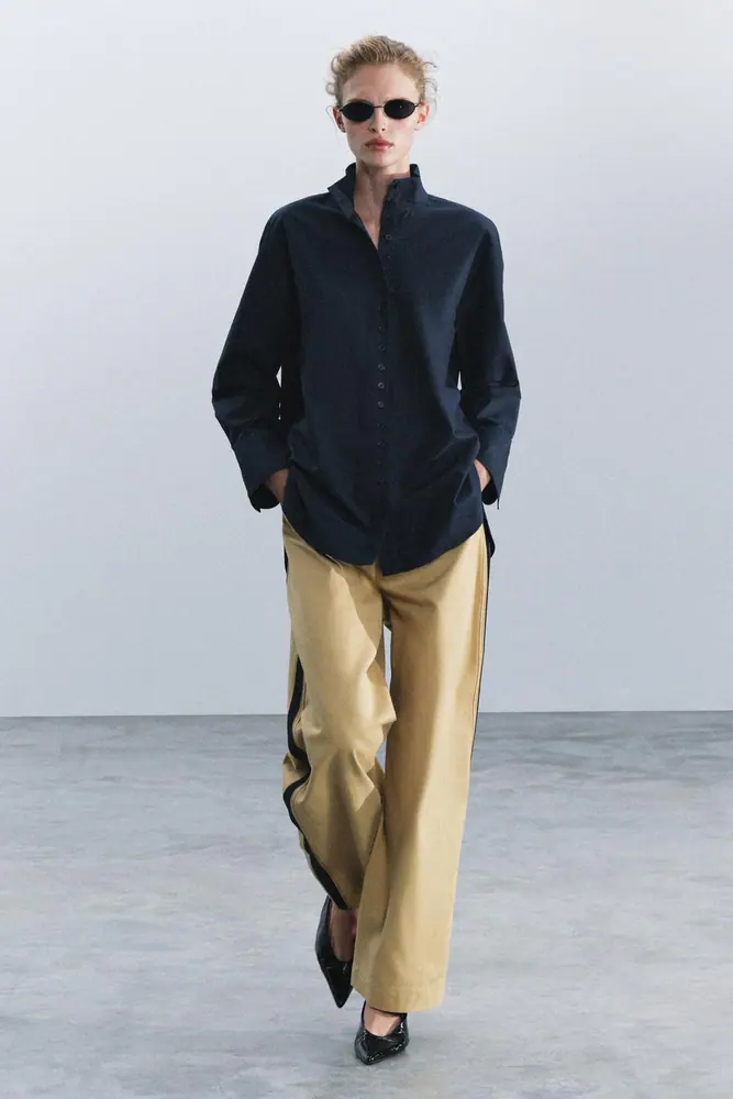 پیراهن و بلوز زارا زنانه مدل ZW COLLECTION HIGH NECK SHIRT کد