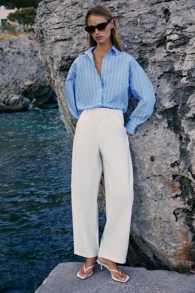 پیراهن و بلوز زارا زنانه مدل BASIC POPLIN SHIRT کد 08050758